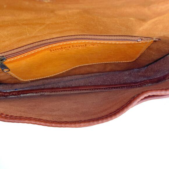 Western Timberland Crossbody | Camel Nubuck Leather Bag | Brass Hardware & Charm - Picture 9 of 16